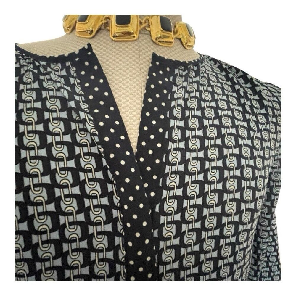 Talbots Equestrian Chain Link Button Down Blouse … - image 8